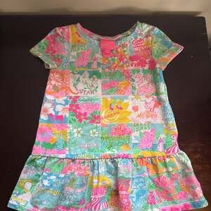 Lilly Pulitzer “ Lilly State of Mind “Ruffle Hem Pima Dress Size XS(2-3)